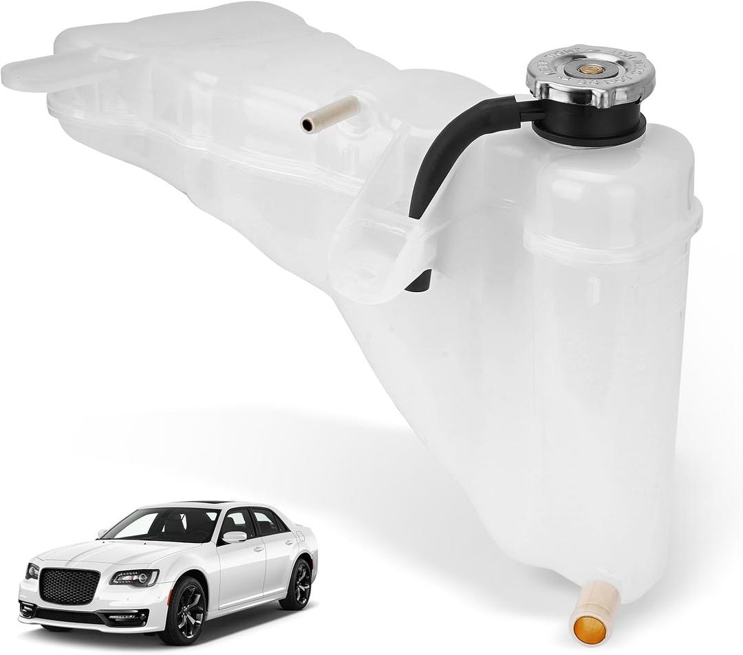 603-380 Engine Coolant Reservoir Tank with Cap Compatible with Chrysler 300, Dodge Challenger Charger 2011-2023 Replaces# 55111260AF, 55111260AB