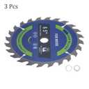 3pcs Circular Saw Blade - [6 1/2-inch x 24 Teeth x 5/8-inch Arbor] Circular Cutting Blade with 5/8" to 3/8" Washer Adapter for Woodworking Plastic Use, 0.06-inch Kerf