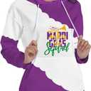 TMSD Women's Mardi Gras St.Patrick's Day Long Sleeve Hoodie with Pocket (White, S)