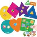 EAMAY Shape Sorter Toy for Toddler, Shape Puzzles and Matching Games Set with 8 Sorting Mats and 48 Everyday Objects Pieces - Learning Sorting Toys for Kids