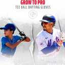 Franklin Sports MLB Youth Teeball Batting Gloves - Flexible Pro Kids Baseball + Softball Gloves for Boys + Girls (Pink/White)