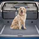 Dog Car Barrier Escape-Proof, 46" Wide Car Divider for 3rd Row Seats & Cargo Area, Durable Cargo Area Dog Car Gate Trunk Barrier with See Through Net Mesh for Small-Sized SUV & Vehicles Or Hatchback
