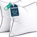 Yettbea 18x18 Inches Pillow Inserts Set of 2- Premium Soft Down Alternative Fill, Decorative Throw Pillows for Couch, Bed & Sofa, Supportive White Striped Bedroom Pillow Forms
