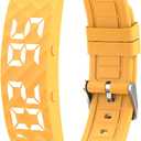 Non-luetooth Led Fitness Tracker Watch No App No Phone Required Fitness Watch Pedometer Watch with Steps Calories Sleep Tracker Alarm Clock for Man Women (Yellow)