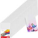 Artlicious Canvases for Painting - Pack of 24, 5 x 7 Inch Blank White Canvas Boards - 100% Cotton Art Panels for Oil, Acrylic & Watercolor Paint
