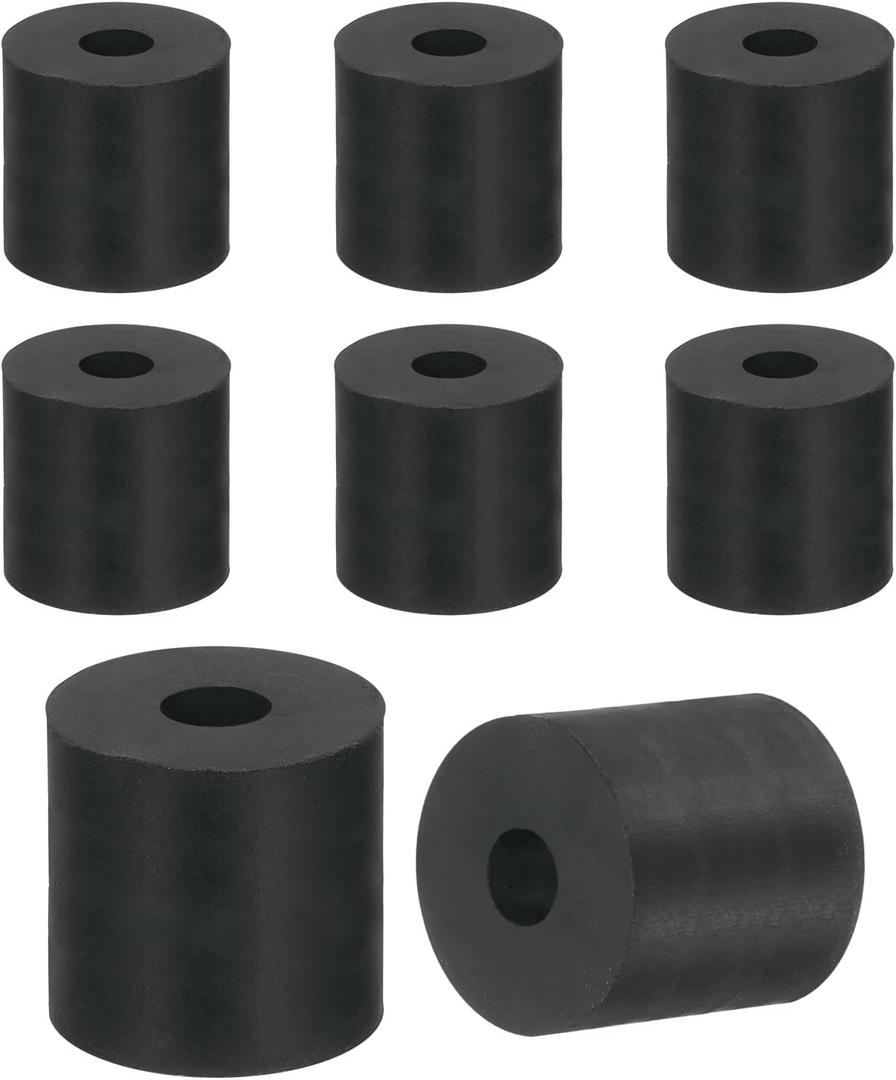 uxcell 12Pcs Thick Rubber Spacer, 1 Inch OD x 5/16 Inch ID x 1 Inch Thickness Round Rubber Bushings Anti Vibration Flat Spacer Washers for Home Industrial Machinery