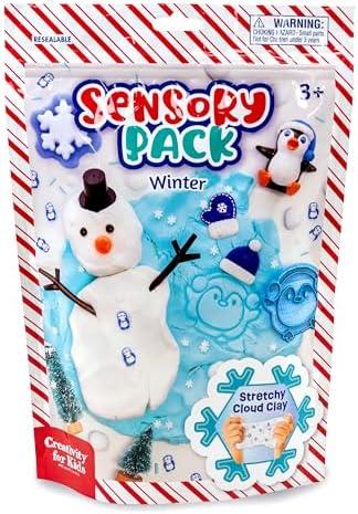 Creativity for Kids Sensory Pack: Winter - Toddler Christmas Crafts, Holiday Crafts for Kids, Sensory Toys for Toddlers 3-4+, Travel Toys and Stocking Stuffers for Kids, Set of 2