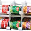 FIFO Countertop Mini Can Tracker Holds 30 Standard 10-24 Oz Can Sizes, White| Stackable & Adjustable Can Organizer for Pantry, USA Made, White