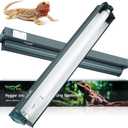 T8 Reptile Light Fixture Combo Kit 15W 18.3IN Green Fluorescent Tube 10.0 UVB Light Bulb for Bearded Dragon Lizards Tortoise 1 Count