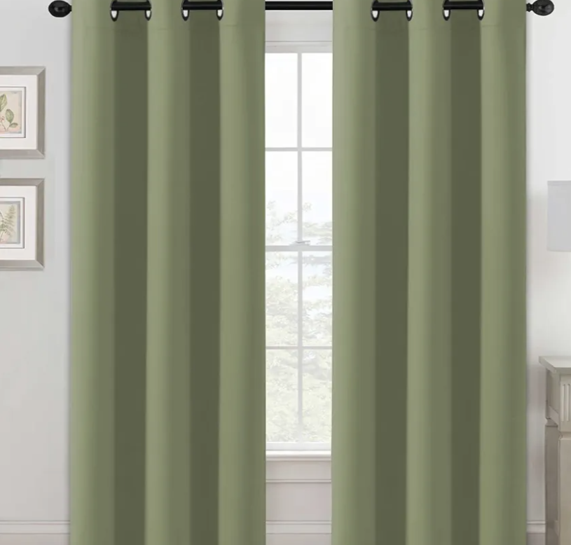 H.VERSAILTEX Blackout Curtains for Bedroom Thermal Insulated Room Darkening Living Room Curtains 84 Inch Long Grommet Privacy Protection Window Curtain Panels/Drapes for Nursery, 2 Panels, Sage