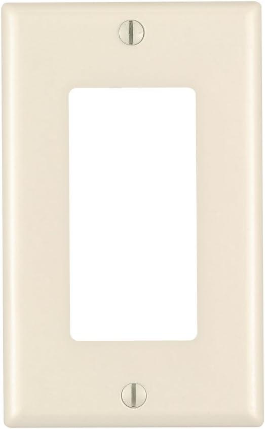 Leviton 1-Gang, Decora/GFCI Device Wallplate, Standard Size, Thermoset, Device Mount, 1 Pack, 80401-T, Light Almond