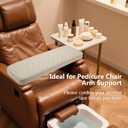 NOVAL Arm Rest Manicure Board for Pedicure Chairs - 9x27 Inch Luxurious PU Leather Hand Rest, Easy to Clean & Non-Slip, Salon-Ready Design for Long Hours Use (Khaki)