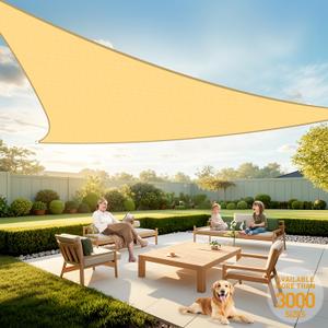 Artpuch Sun Shade Sail, 14'X14' Light Grey Rectangle Curved Edged Sun Shade, Commercial Grade 185GSM HDPE UV Permeable Outdoor Shade Cloth for Deck, Backyard, Patio (Custom Sizes Made)