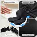 Ergonomic Seat Cushion with Adjustable Strap, Memory Foam Office Chair Seat Cushion with L-Shaped Design, Car Seat Cushion Fits for Truck Driver Semi Truck, Gaming Chair, Desk, Dark Gray