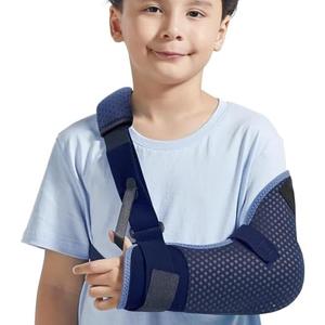 Velpeau Kids Arm Sling Shoulder Immobilizer with Waist Strap, Ventilated & Breathable Design, Arm Support Brace for Children, Boys, Girls (Mesh Version, Blue, Left, 2XS: Bust 19″-23.5″)