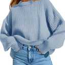 Saodimallsu Womens Oversized Sweater Long Sleeve Crewneck Ribbed Knit Pullover 2025 Fall Casual Chunky Trendy Sweaters.Large
