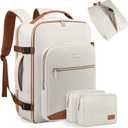 LOVEVOOK 40L Travel Backpack for Women Men,Waterproof Airline Approved Carry On Luggage Travel Essentials,TSA Carry On Backpack Personal Item Travel Bag Suitcase with 3 Packing Cubes,Weekender,Daypack (Large-40L-4Pcs, Beige-brown)