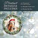 4 x Horse Ornament 2025  White Elephant Gift for Girl Love Horse, Just a Girl Who Loves Horses  Rustic Farm Animal Ceramic Ornament with Santa Hat Horse Artwork, Gift for Horse Lovers