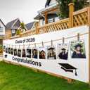 Gilprop 2026 Graduation Decorations Personalized Photo Banner 3 * 10 ft Custom Graduation Banner Class of 2026 Pictures Display 12th Grade Grad Poster for Outdoor Lawn Yard Sign Party Decoration