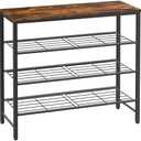 Kitsure Shoe Rack for Closet, Rustic Brown Shoe Organizer with Leveling Feet, Sturdy & Rust-Proof Shoe Storage for Entryway, Bedroom, Living Room, 29.5" x 11.4" x 24.8", Brown