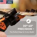 Sharp Pebble Cordless Lawn Mower Blade Sharpener Adjustable 20- 40 Angle Guide-Rotary Tool with Replaceable Sharpening Wheel Bits & Fast Rechargeable Battery Effortless Precision for Lawn Care