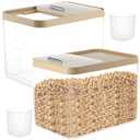 CIEOVO 2 Pack Airtight Dog Food Storage Container, 10Lbs Clear Pet Dog Food Storage Bin with Measuring Scoops for Rice Grain Pet Dog Cat Bird Dog Treat Storage Food Fresh