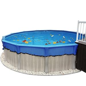 21-Feet Round Leaf Net Cover for Above Ground Pools, Fits 18’ Round Pool, Works Well with Solar Covers, Keeps Leaves Out of Your Pool- 21ft Blue
