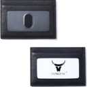 Leather Slim Card Holder, Tiny Small Credit Card Wallet ID Case for Men & Women (Black)