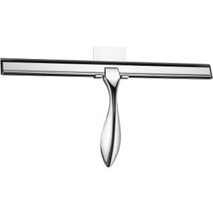 peafowl 14 inch Shower Squeegee Stainless Steel Bath Squeegee for Shower Glass Doors Bathroom Windows Kitchen Mirror and Car Glass with Hooks Holder (14 inch, Silver)