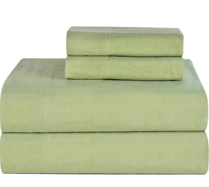 Celeste Home Ultra Soft Flannel Sheet Set with Pillowcase, Twin, Sage