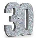 Eploger 30th Birthday Decorations Silver Glitter Number 30 Sign Decorations, 30th Centerpieces for Table Decorations, 30th Anniversary Decorations, Number 30 Table Topper Decor