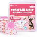 Pet Soft Disposable Dog Diapers - Female Dog Diapers with Adjustable Foam Tail Hole, Ultra Protection Puppy & Cat Diapers Wetness Indicator for Dogs in Heat or Incontinence,50pcs (XS,Red)