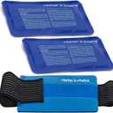 2 Soft Gel Ice Packs for Injuries Reusable with Extra Comfy Adjustable Cold Pack Wrap, Flexible Hot and Cold Compress