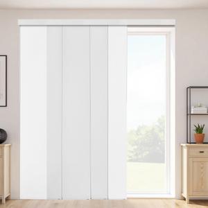 VEVOR Panel Track Blinds, Extendable Track from 45.8 in to 86 in W, Trimmable Panel Curtains Up to 96 in H, Adjustable Vertical Panel Blinds for Sliding Doors, Patio Doors, Room Divider, Window, White