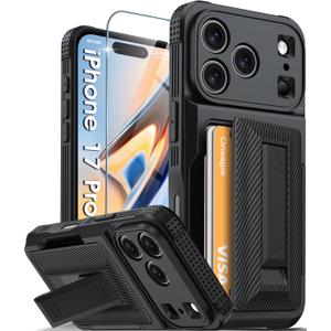 Oneagle Wallet for iPhone 17 Pro Case with Card Holder(4-5 Cards) [RFID Blocking] [Screen Protector] Full Camera Protection Case with Kickstand 15FT Shockproof Heavy Duty Phone Case for iPhone 17 Pro