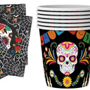 Day Of The Dead, cups napkins, garland, table cloths