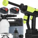 Portable Pressure Washer Cordless - 1200 PSI Battery Powered Cordless Pressure Washer for Car, Patio & Fence - Ergonomic Handle Design with 6-in-1 Nozzle & Charger (Two Batteries)