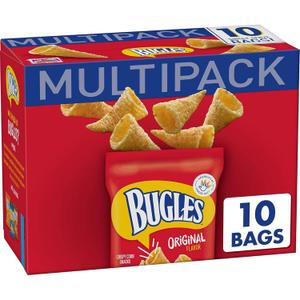Bugles Original Crispy Corn Snacks, Party Snacks Multipack, 10 Ct, 8.75 oz, Best By Dec. 25, 2025