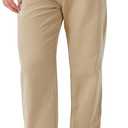 TTZ Men’s Tall Chino Pants 30x36 Inseam 100% Cotton Casual Work Pants for Tall Men Khaki