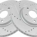 TRQ Front Performance Brake Rotors Set Premium G-Coated Cross Drilled & Slotted Compatible with 2009-2014 Acura TL 2011-2014 Honda Odyssey