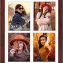 12x16 Picture Frame 5x7 Collage Picture Frame Displays Four 5x7 inch Photos or 12x16 (Without Mat) for Available Horizontal Wall Mounting Display and Vertical Redwood