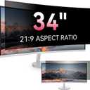 [2026 New] 34 Inch Curved Computer Privacy Screen Protector for 21:9 Aspect Ratio Widescreen Monitor,Removable Eye Protection Anti Glare Blue Light Filter,34in Anti Spy Desktop Security Private Shield