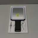 Travel Mirror with Lights, 1500mAh Rechargeable, Double-Sided 10X/1X Magnification, 3 Color Lighting, Smart Touch Dimming, Precision Tweezers, Lighted Makeup Mirror for Desk, Trip, Home, Office, Black