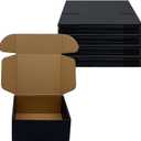 24 Pack 7x6x3 inch Black Shipping Boxes, Cardboard Packaging Boxes for Mailing Shipping Corrugated Cardboard Boxes for Packaging Small Business Craft Flat Shipping Boxes Empty Gifts Giving Products