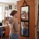 GlikCeil Foldable Portable Full Length Mirror for Dancer, Camping, Travel Black 47.2" x 13.4" Portable Hanging Folding Mirror with Handle for Dance Competition Travel Full Body Backstage Mirrors