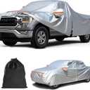 Pickup Truck Cover Waterproof Sunproof Trucks Car Covers All Weather Car Cover with Zipper Door for Snow Rain Dust Hail Protection Fit to 242"-250" for Pickup Cover