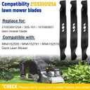 (3 Pack) 355-101 20" Lawn Mower Blades, Replace for 2105300125A Lawn Mower Blades 20" Length, 0.125" Thickness, 2 1/4" Width, 1" x 3/4" Center Hole, Compatible with Hyper Tough Deck Lawn Mower