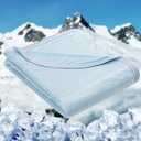 HOMFINE Cooling Blanket for Hot Sleepers - Summer Blanket Thin Lightweight Breathable Soft Double Side Enhanced Cooling for Bed Couch Sofa, Keep Cool for Night Sweats (Light Blue, 60 x 80 inches)