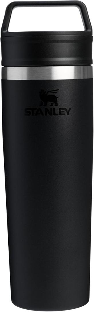 STANLEY Cafe To Go Travel Mug 20 oz | Leakproof Two-Part Drink Through Lid | Tumbler Cup for Coffee, Tea and Drinks | Insulated Stainless Steel Coffee Mug | BPA-Free | Black 2.0