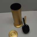 Brass Toilet Brush and HolderLong Handled Gold Toilet Brush for BathroomStainless Steel Heavy Duty Toilet Bowl Brush,Removable Inner Bowl,Deep Cleaning Dense Bristles Cleaner Brush -Space Saving